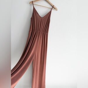 Dynamite Rose Gold Wide Leg Jumpsuit – Small